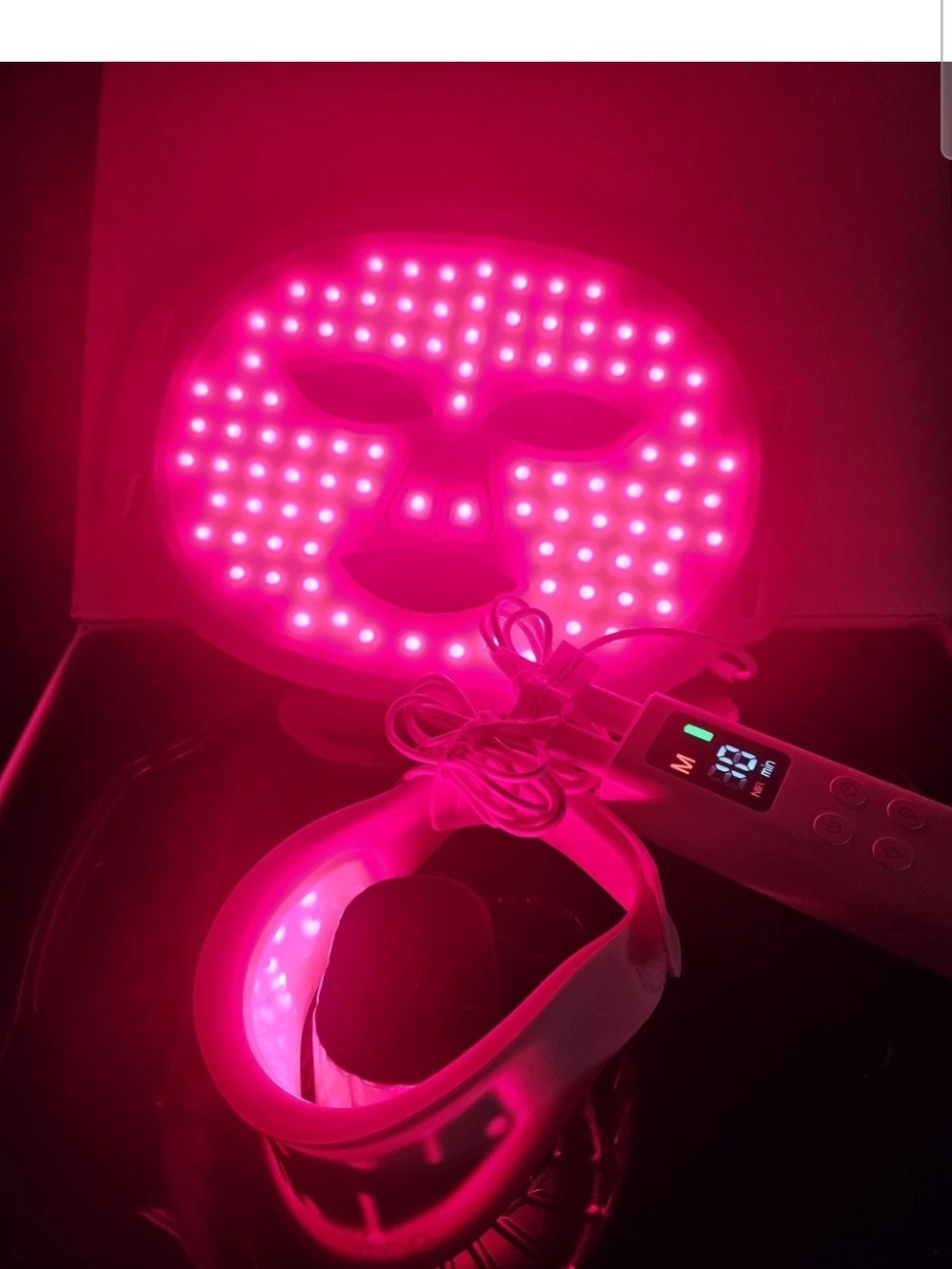 IFae Red LED Facial And Neck Therapy Mask with Digital Controller